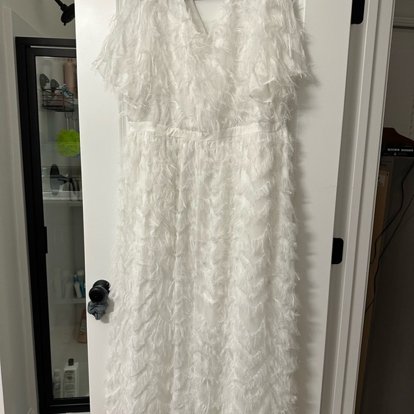 White Feathery Maxi Dress - Picture 8 of 11